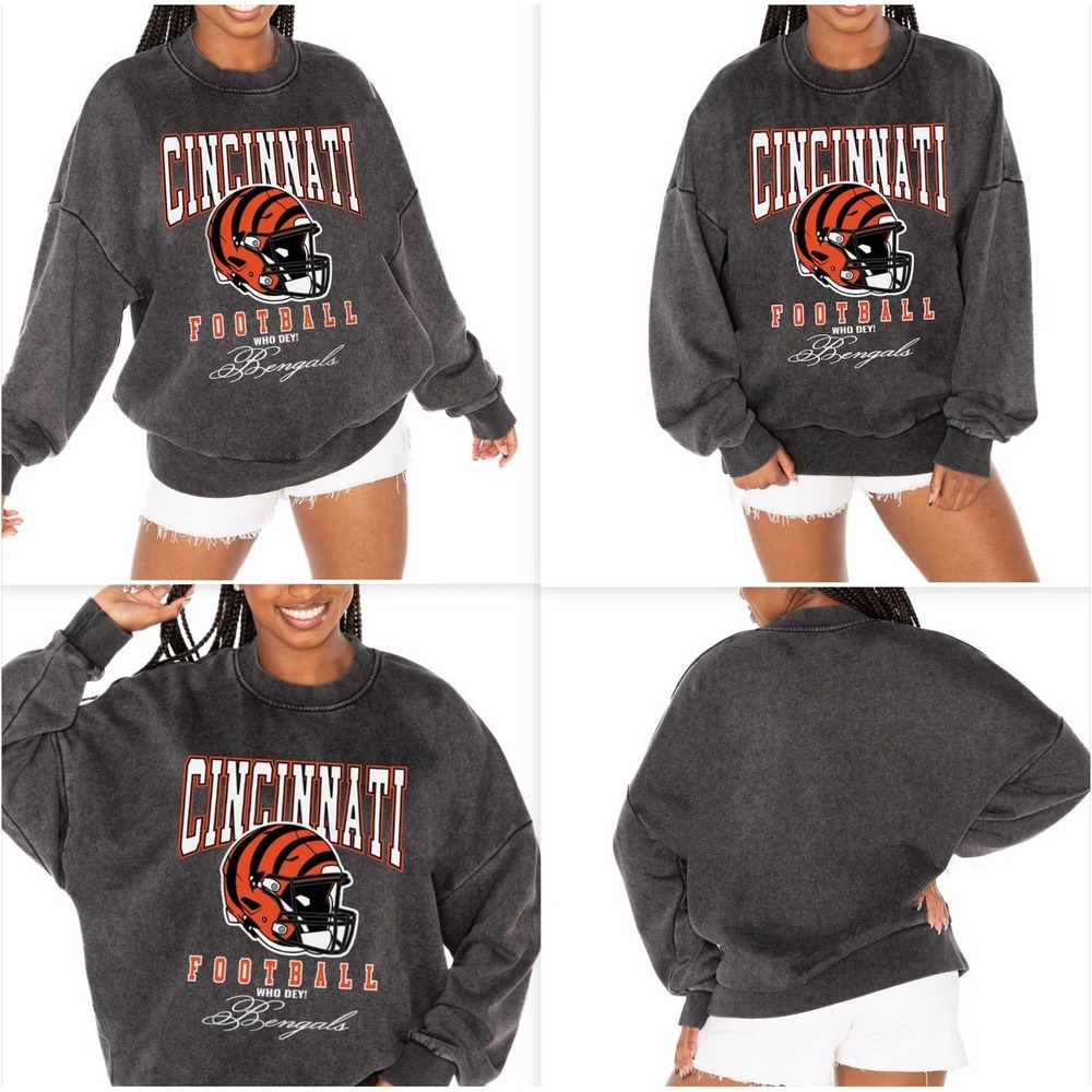 NFL Cincinnati Bengals Gameday Couture Crewneck Sweatshirt Size L‎ Vintage Wash